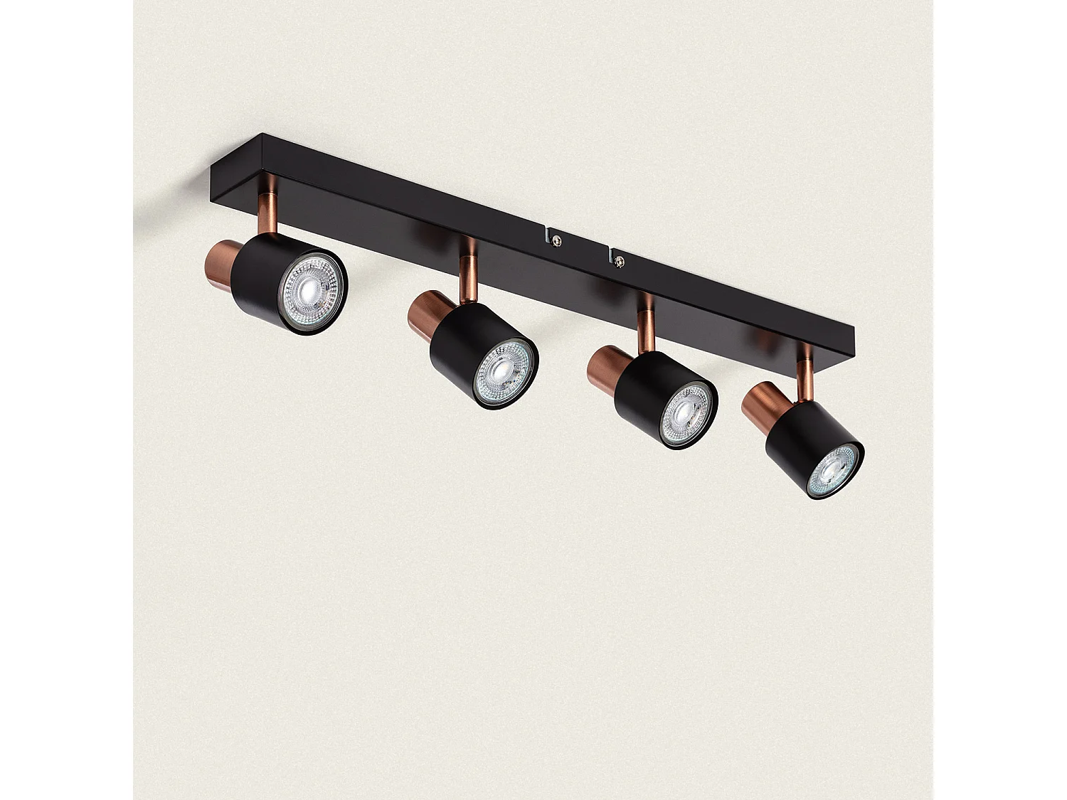 Lámpara de Techo Orientable Metal 4 Focos Ciro Black Rose Large Negro