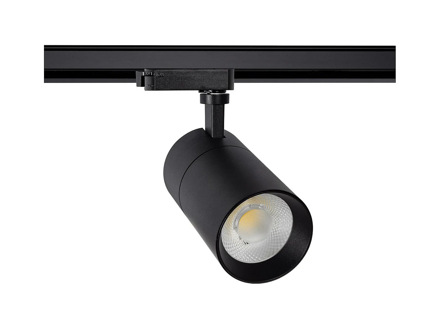 Spot LED sur Rail Monophasé 20W Mallet Dimmable Noir 3000K Blanc chaud