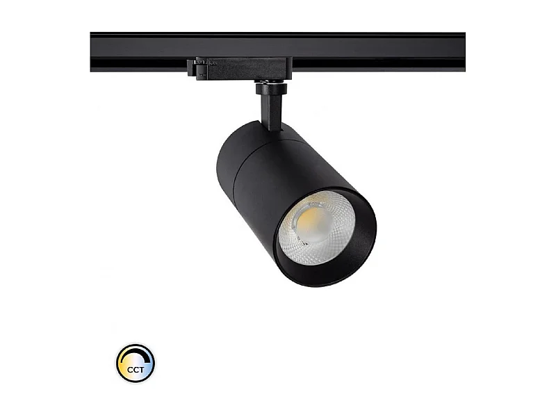 Spot LED sur Rail Monophasé 20W Mallet Dimmable CCT Sélectionnable Noir