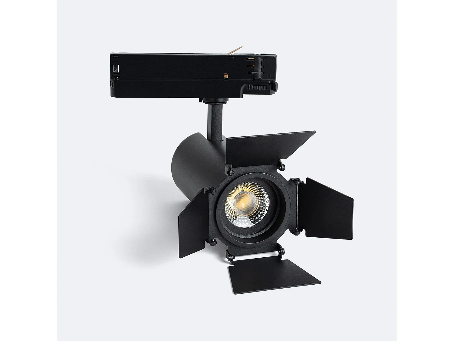 Spot LED Fasano Cinéma 30W CCT Sélectionnable pour Rail Triphasé Dimmable Noir 2700K - 3200K - 4000K Sélectionnable