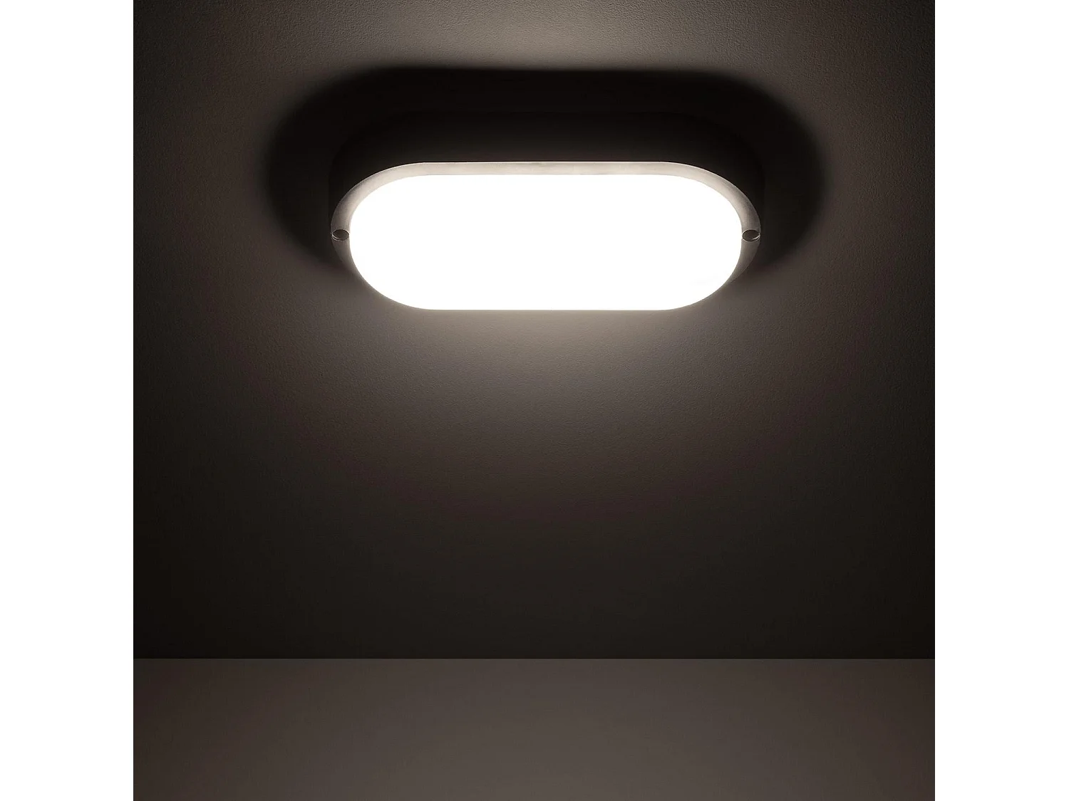 Plafoniera LED 25W Ovale per Esterni 96x198 mm IP65 Black 4000K Bianco Naturale
