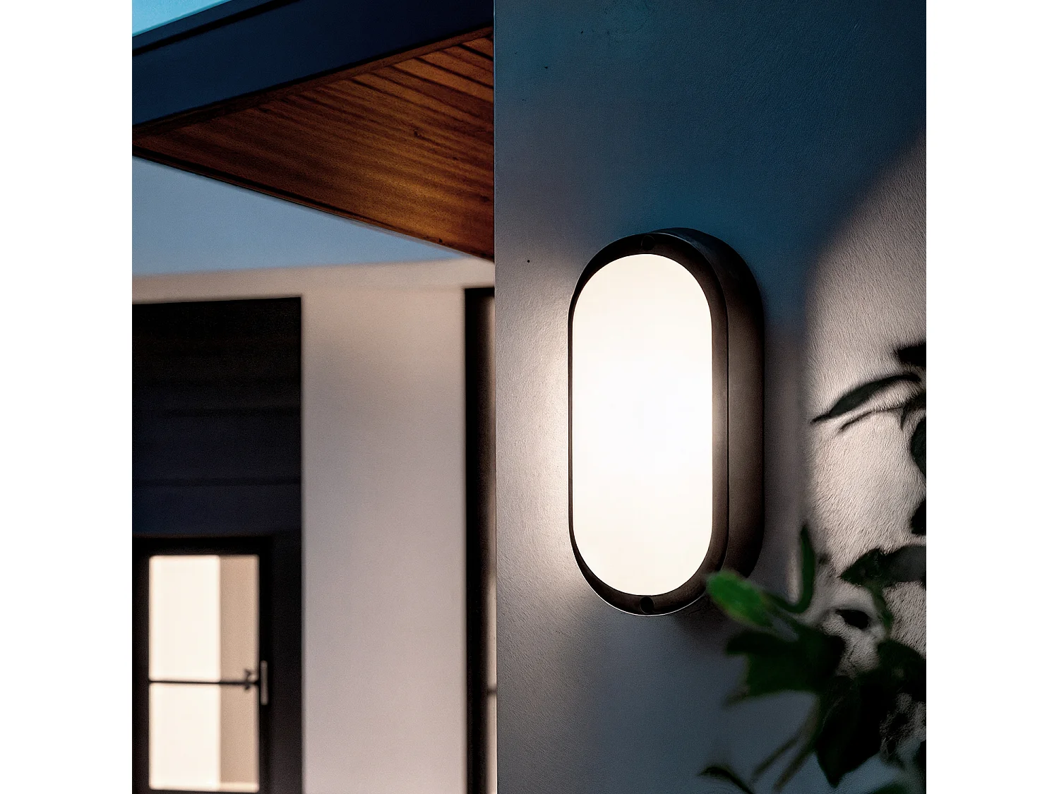 Plafoniera LED 25W Ovale per Esterni 96x198 mm IP65 Black 4000K Bianco Naturale