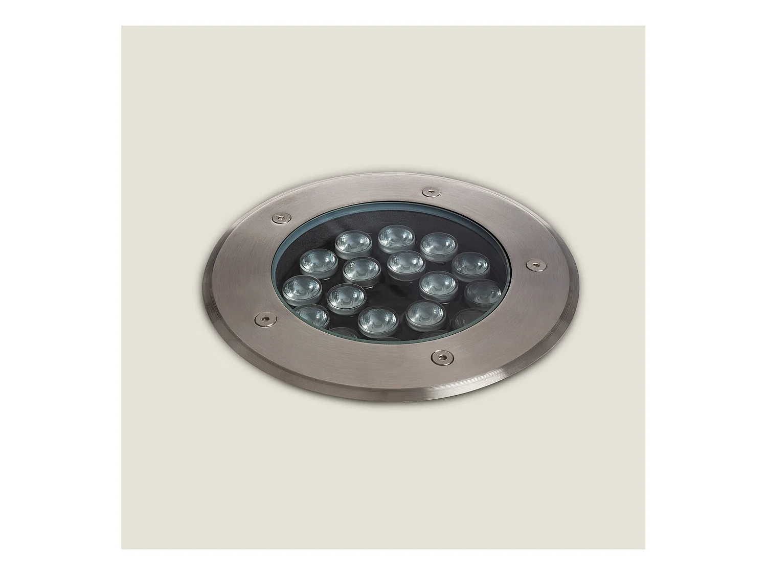 Spot LED Extérieur 18W Solid Encastré au Sol Inox 3000K Blanc chaud