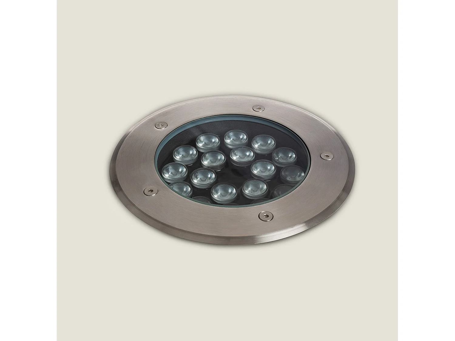 Foco Exterior LED 18W Solid Empotrable Suelo Inox 3000K Blanco Cálido