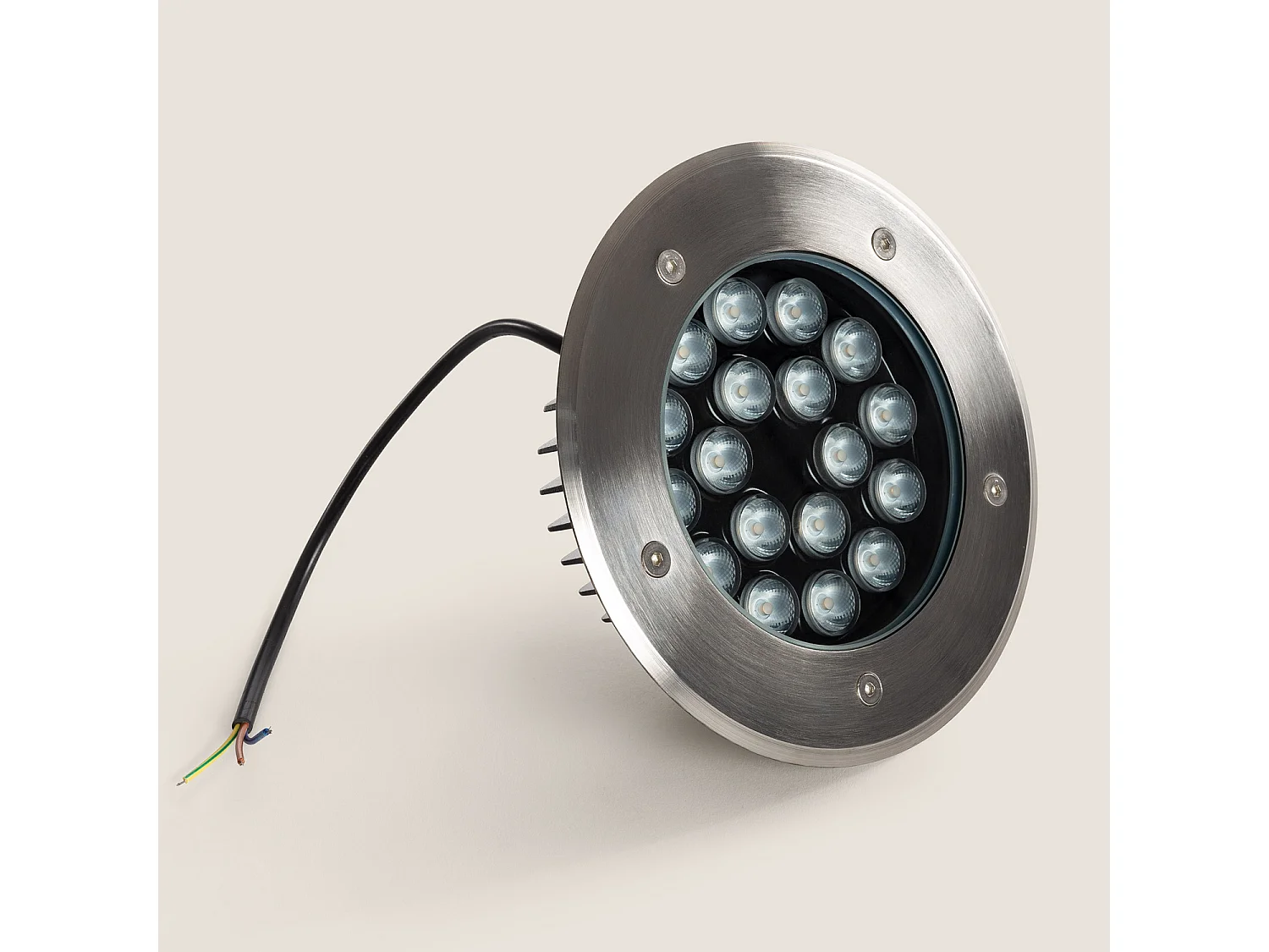 Foco Exterior LED 18W Solid Empotrable Suelo Inox 3000K Blanco Cálido