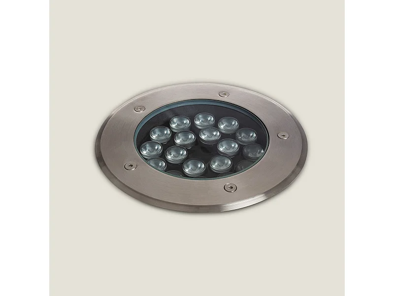 Spot LED Extérieur 18W Solid Encastré au Sol Inox 3000K Blanc chaud