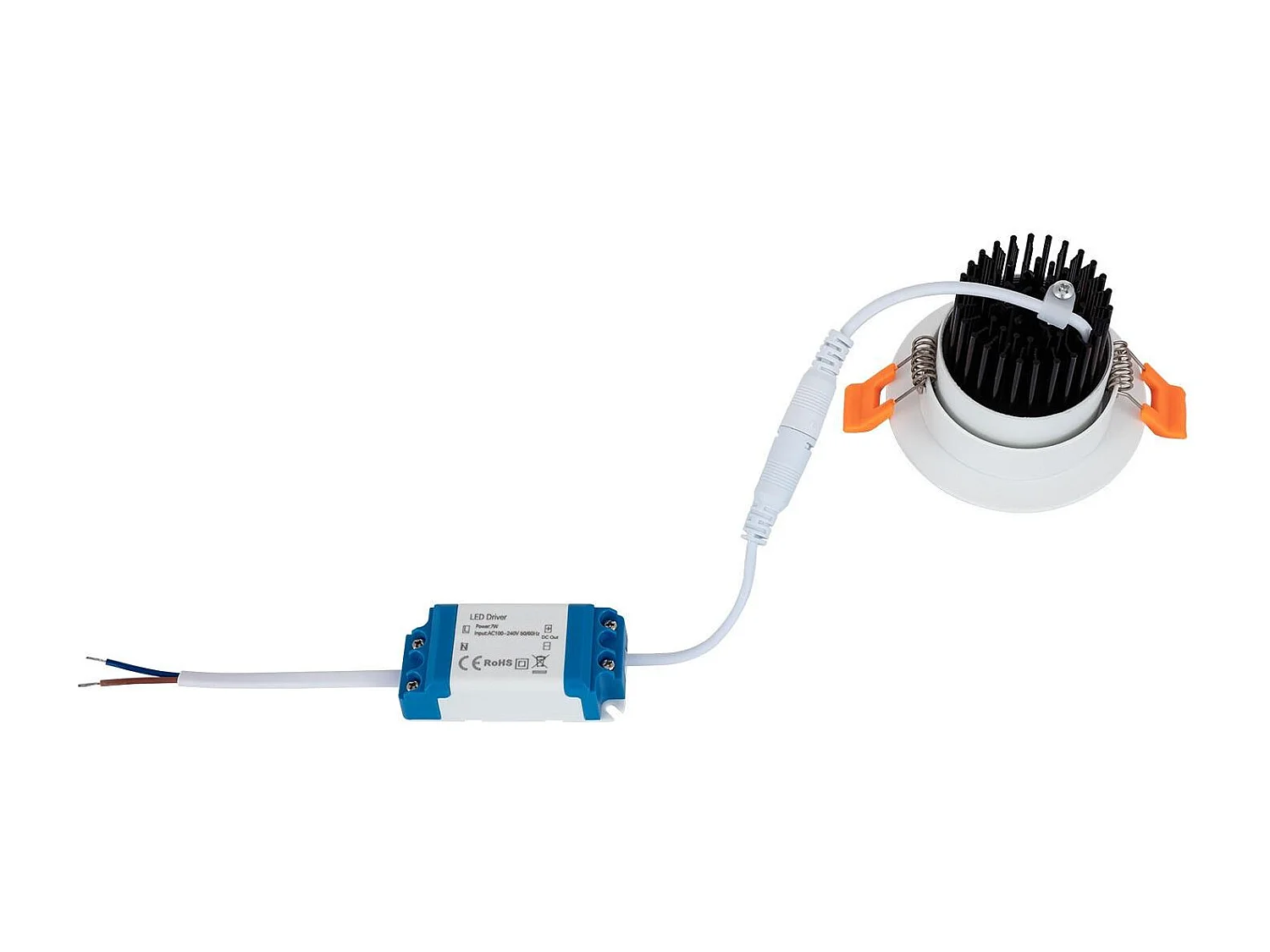 Downlight LED 7W Circolare COB CRI90 Foro Ø 70mm No Flicker 4000K Bianco Naturale