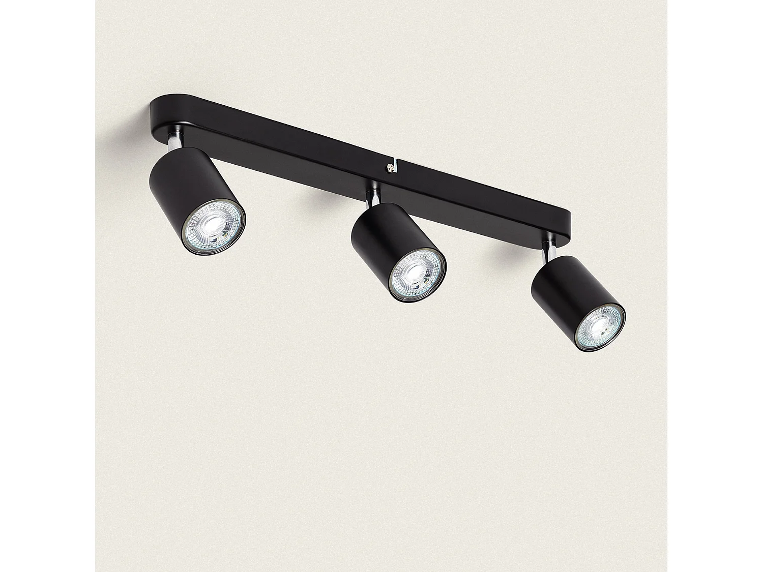 Plafonnier  Orientable Métal 3 Spots Albus Black Large Noir