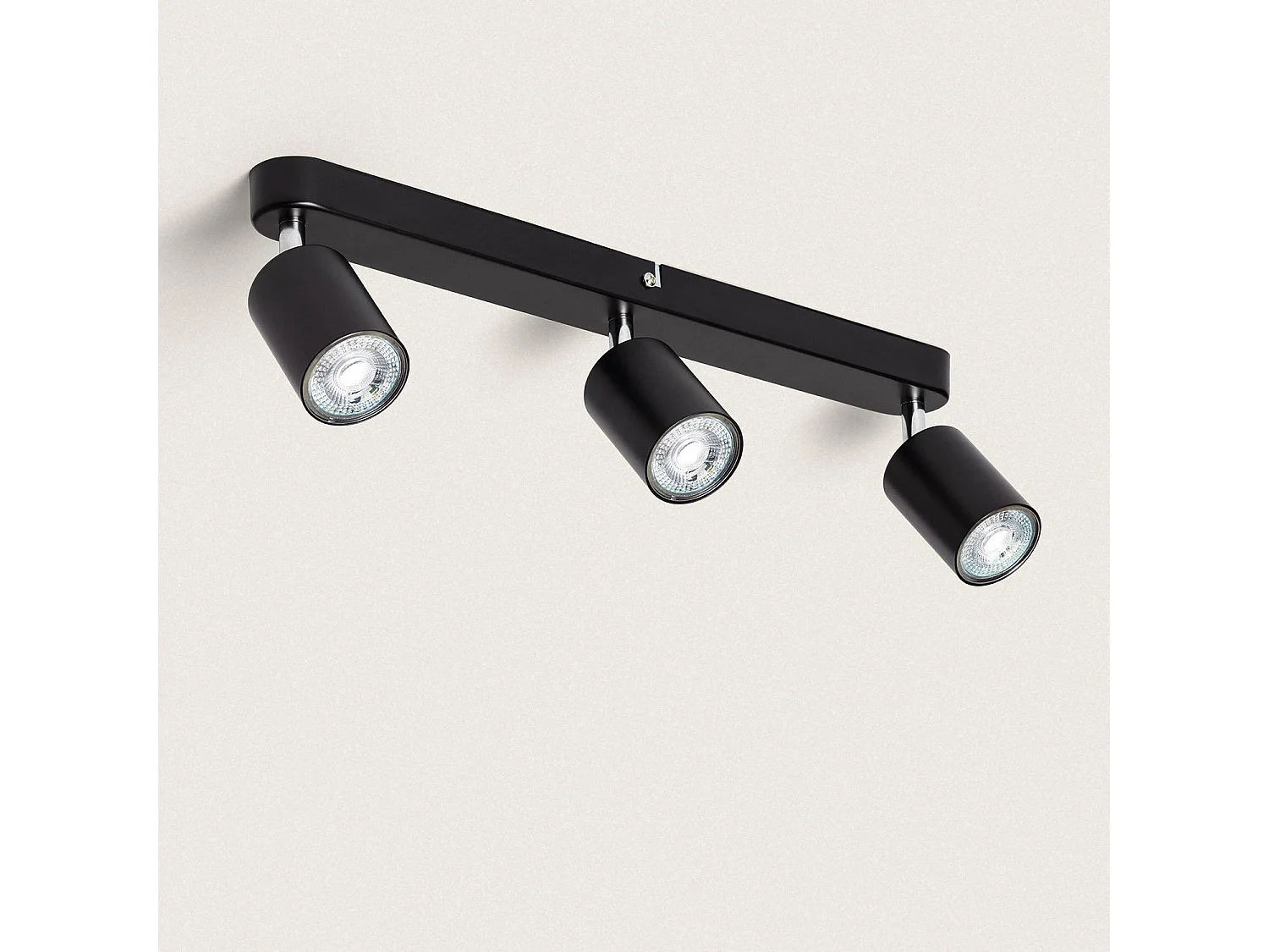 Plafonnier  Orientable Métal 3 Spots Albus Black Large Noir