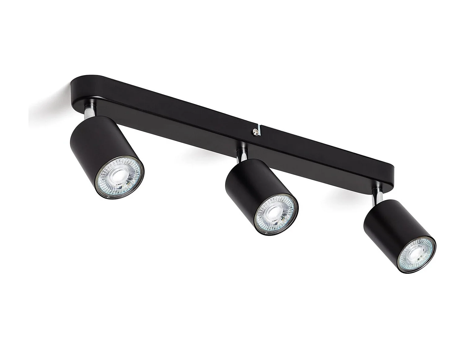 Plafonnier  Orientable Métal 3 Spots Albus Black Large Noir