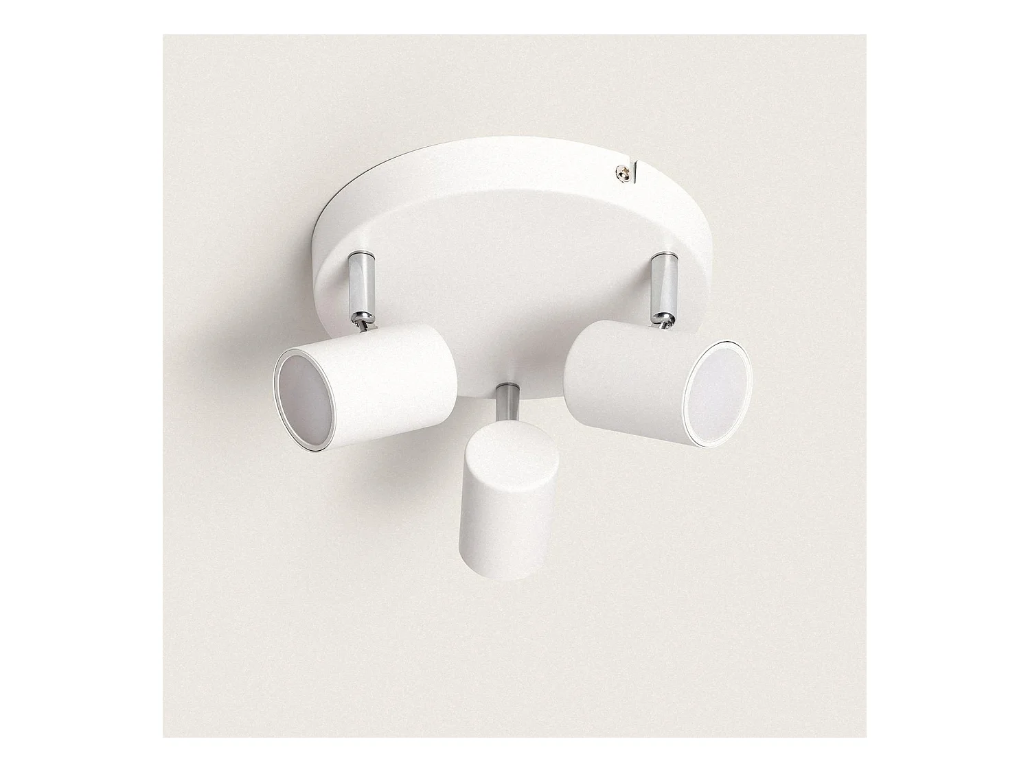 Lámpara de Techo Orientable Metal 3 Focos Wuedy Circular Blanco