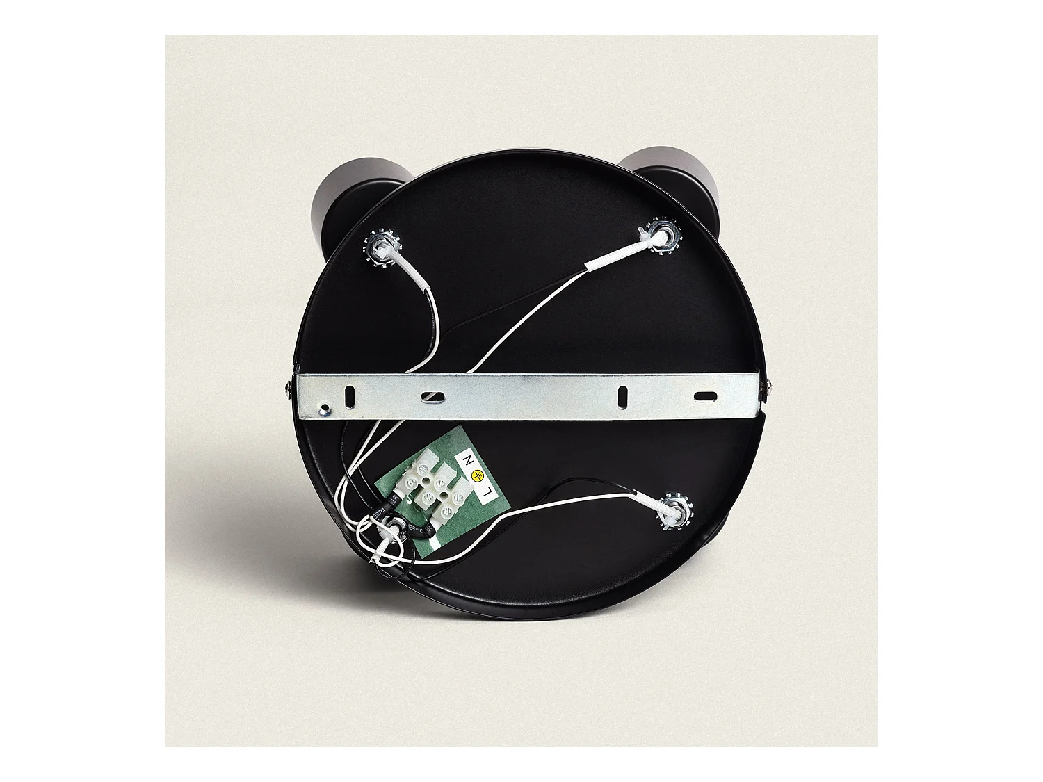 Plafonnier Orientable Rond Métal 4 Spots Albus Black Noir