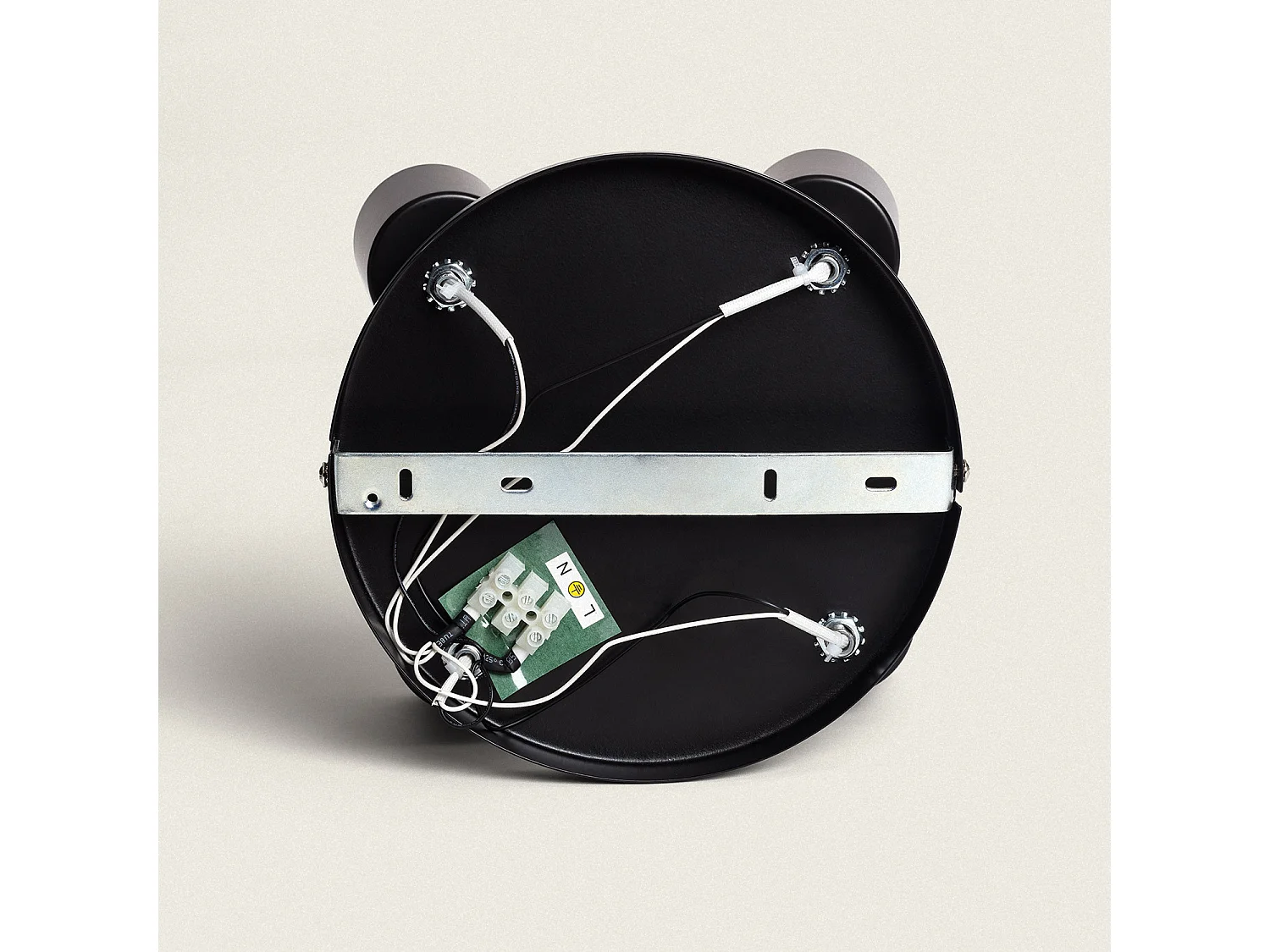 Plafonnier Orientable Rond Métal 4 Spots Albus Black Noir