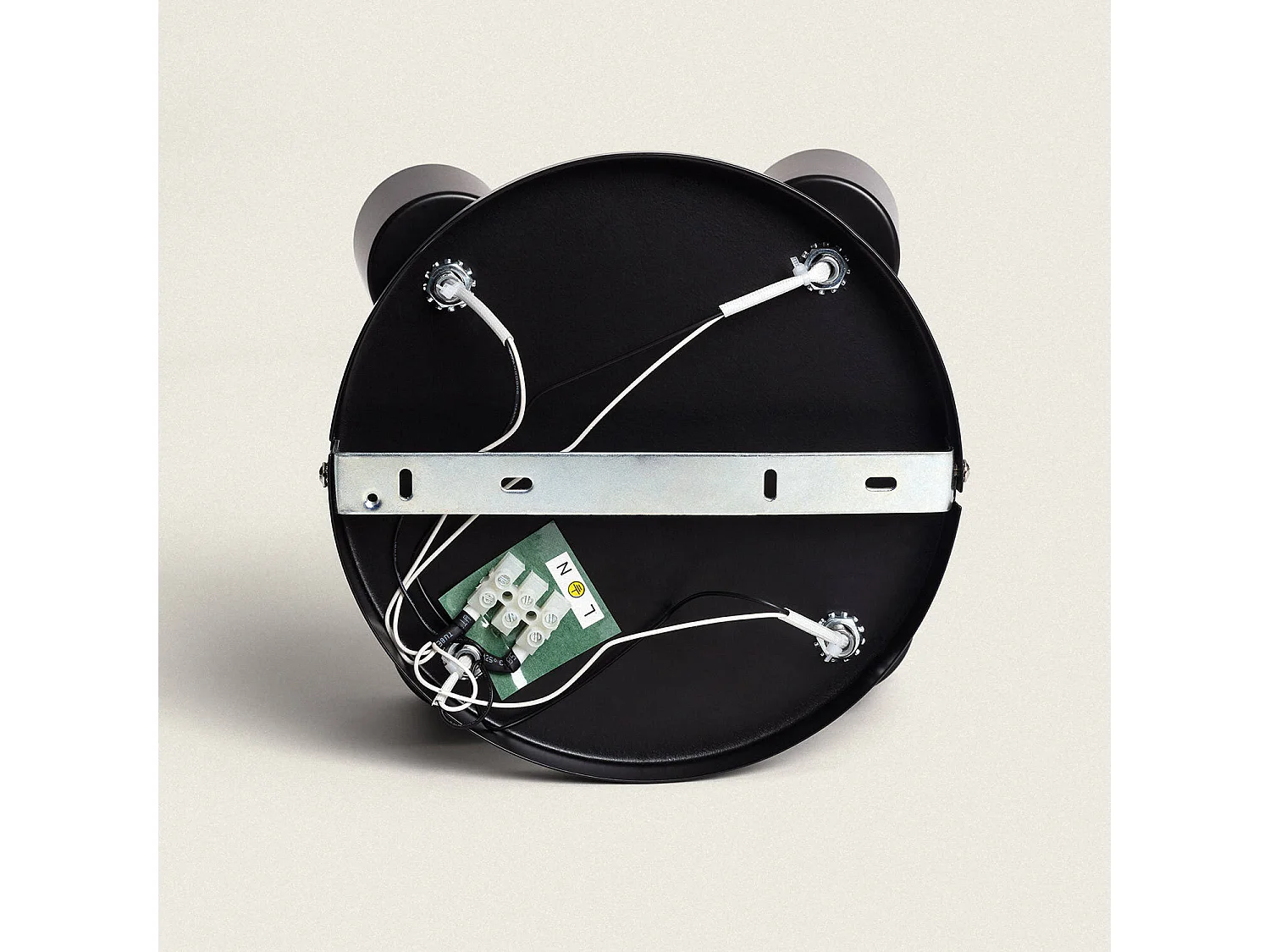 Plafonnier Orientable Rond Métal 4 Spots Albus Black Noir