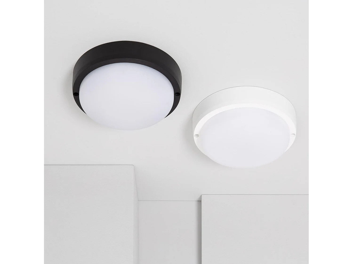 Plafonnier LED Extérieur Rond 15W  White IP65 Ø155 mm  3000K Blanc chaud