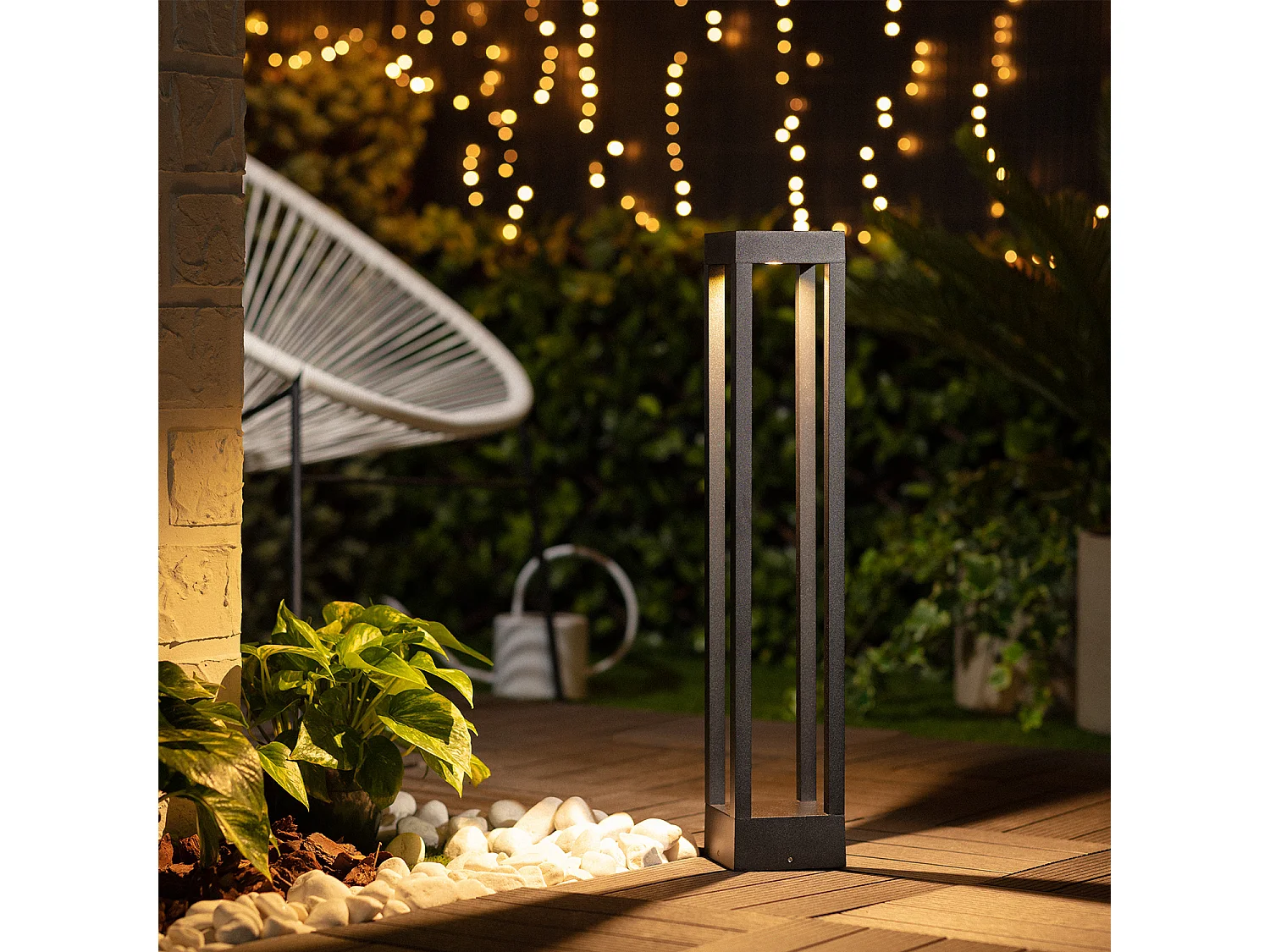 Balise LED Extérieure 7W en Saillie sur Pied 60cm Irlaya 3000K Blanc chaud