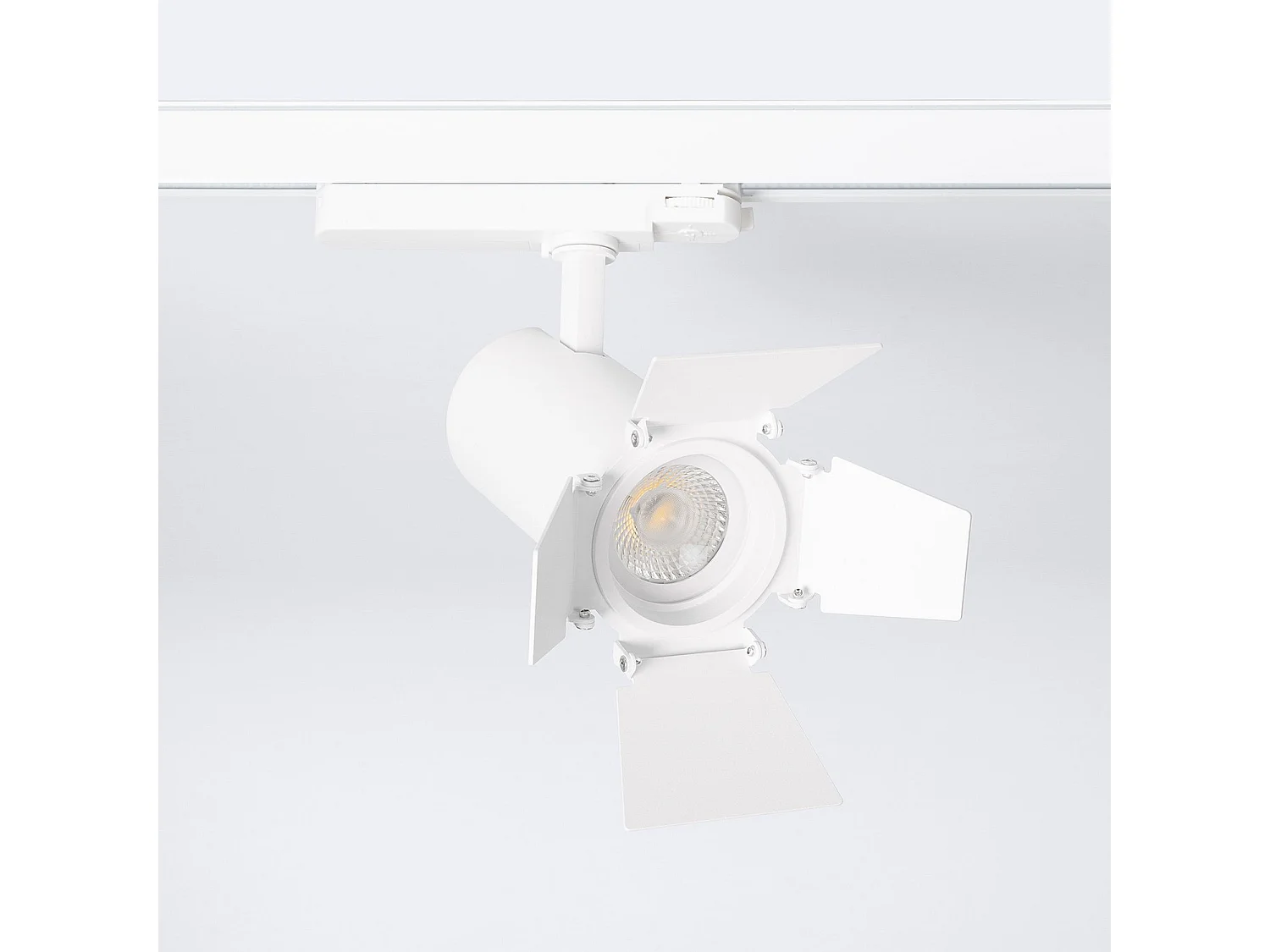 Spot LED Fasano Cinéma 30W CCT Sélectionnable pour Rail Triphasé Dimmable Blanc 2700K - 3200K - 4000K Sélectionnable