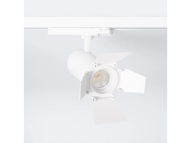 Spot LED Fasano Cinéma 30W CCT Sélectionnable pour Rail Triphasé Dimmable Blanc 2700K - 3200K - 4000K Sélectionnable