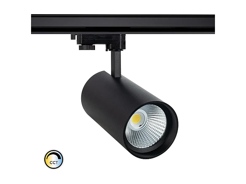 Spot LED sur Rail Triphasé 40W d'Angelo CCT Sélectionnable LIFUD Noir (3000K - 4000K - 6000K) Sélectionnable (chaud-neutre-froid)