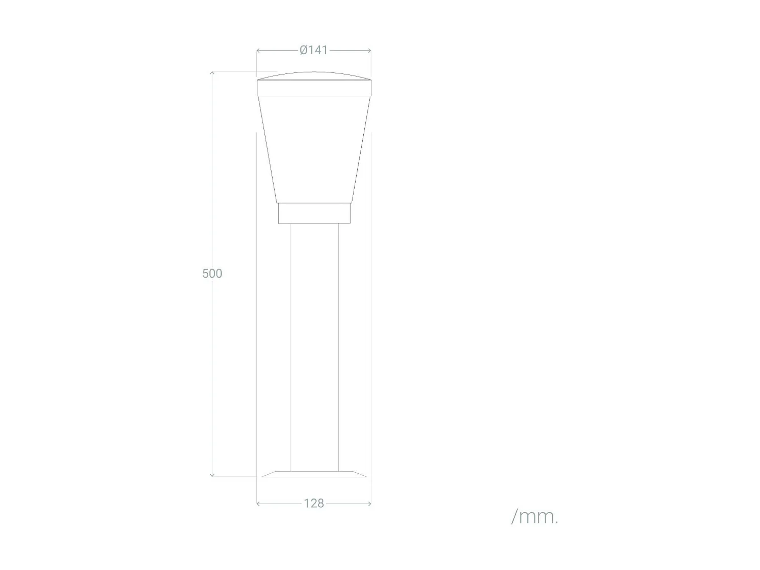 Lampioncino per Esterni Superficie Base 50cm Acciaio Inox Idun Argento