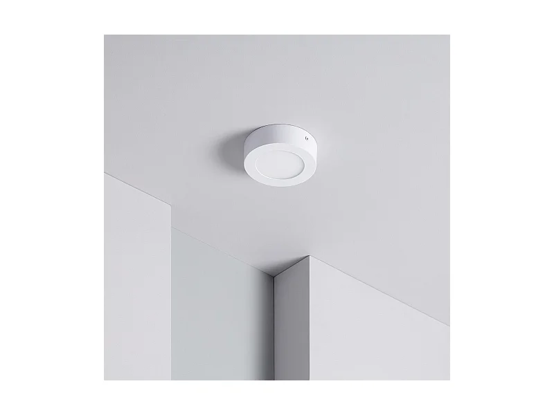 Plafoniera LED 6W Circolare SwitchCCT Selezionabile Ø120 mm Regolazione Compatibile con Telecomando RF V2 Selezionabile (Caldo-Naturale-Freddo)
