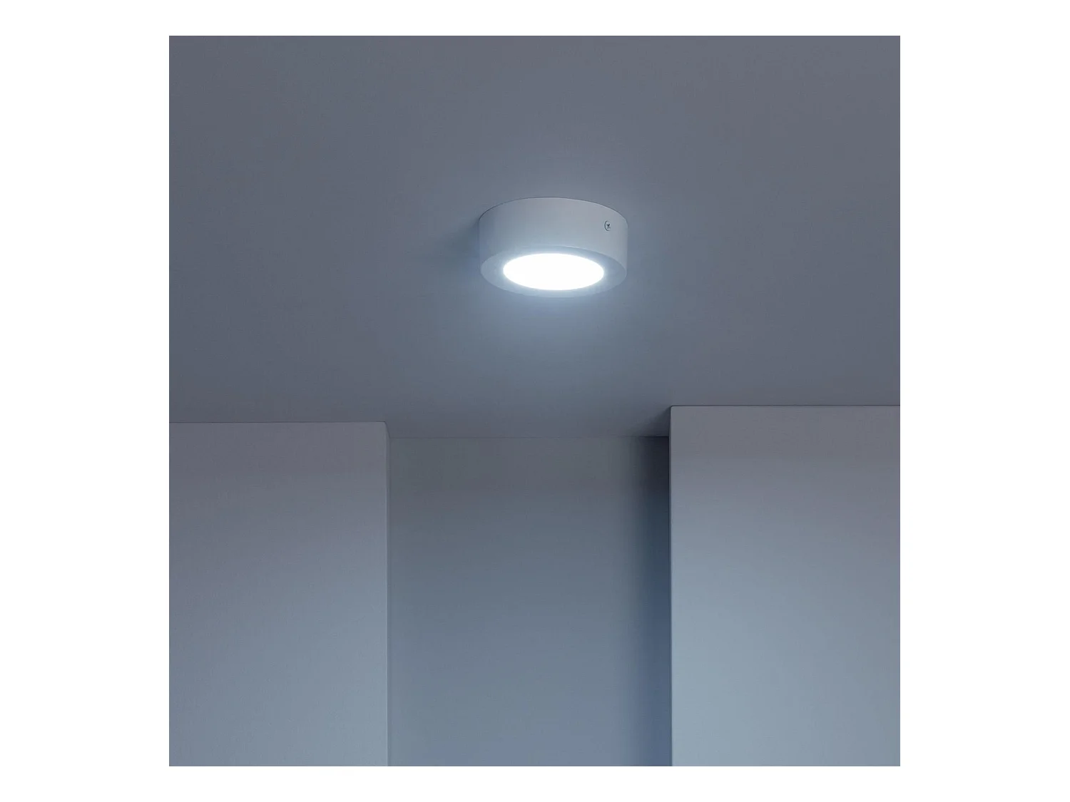 Plafoniera LED 6W Circolare SwitchCCT Selezionabile Ø120 mm Regolazione Compatibile con Telecomando RF V2 Selezionabile (Caldo-Naturale-Freddo)