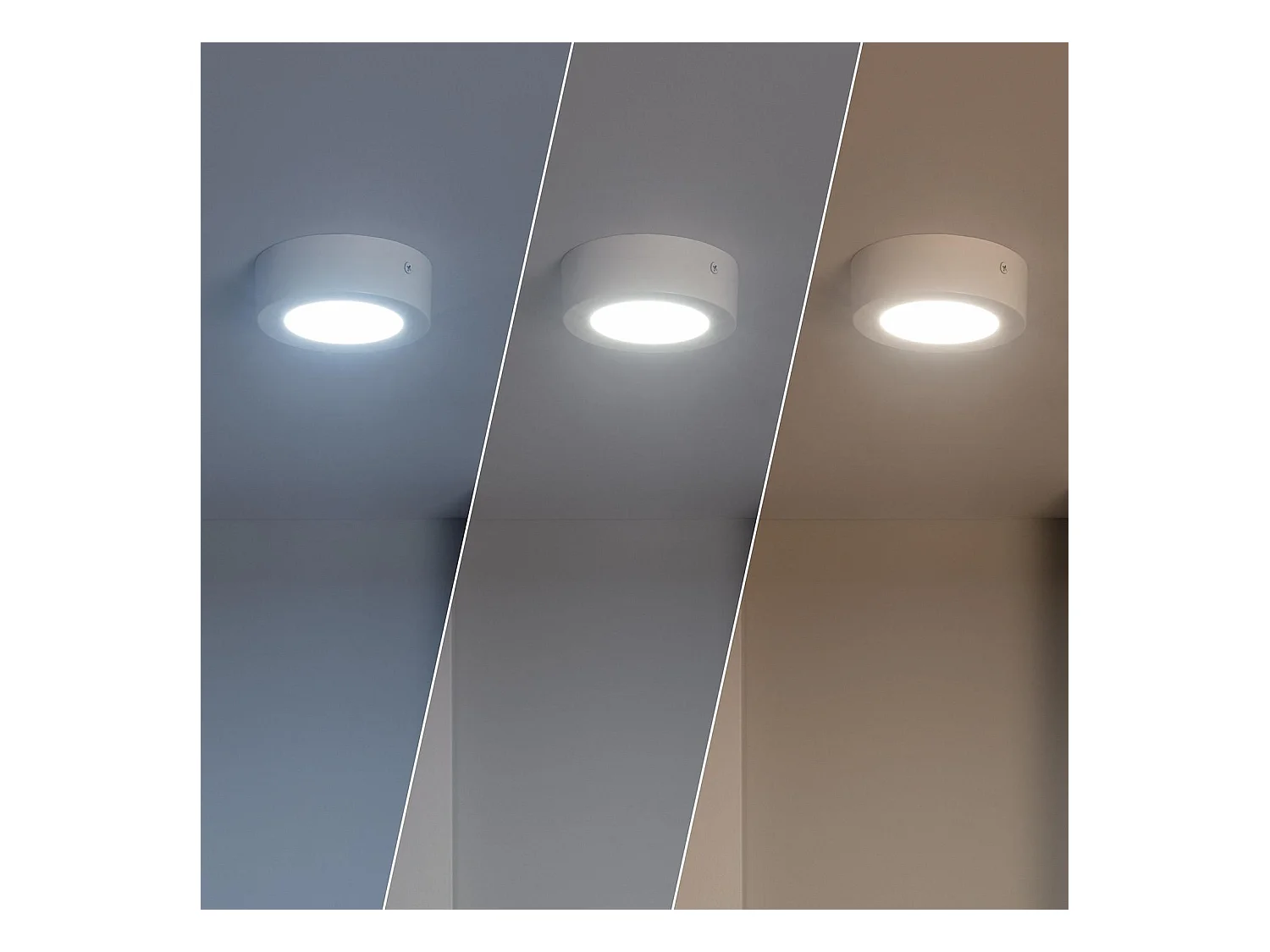 Plafoniera LED 6W Circolare SwitchCCT Selezionabile Ø120 mm Regolazione Compatibile con Telecomando RF V2 Selezionabile (Caldo-Naturale-Freddo)