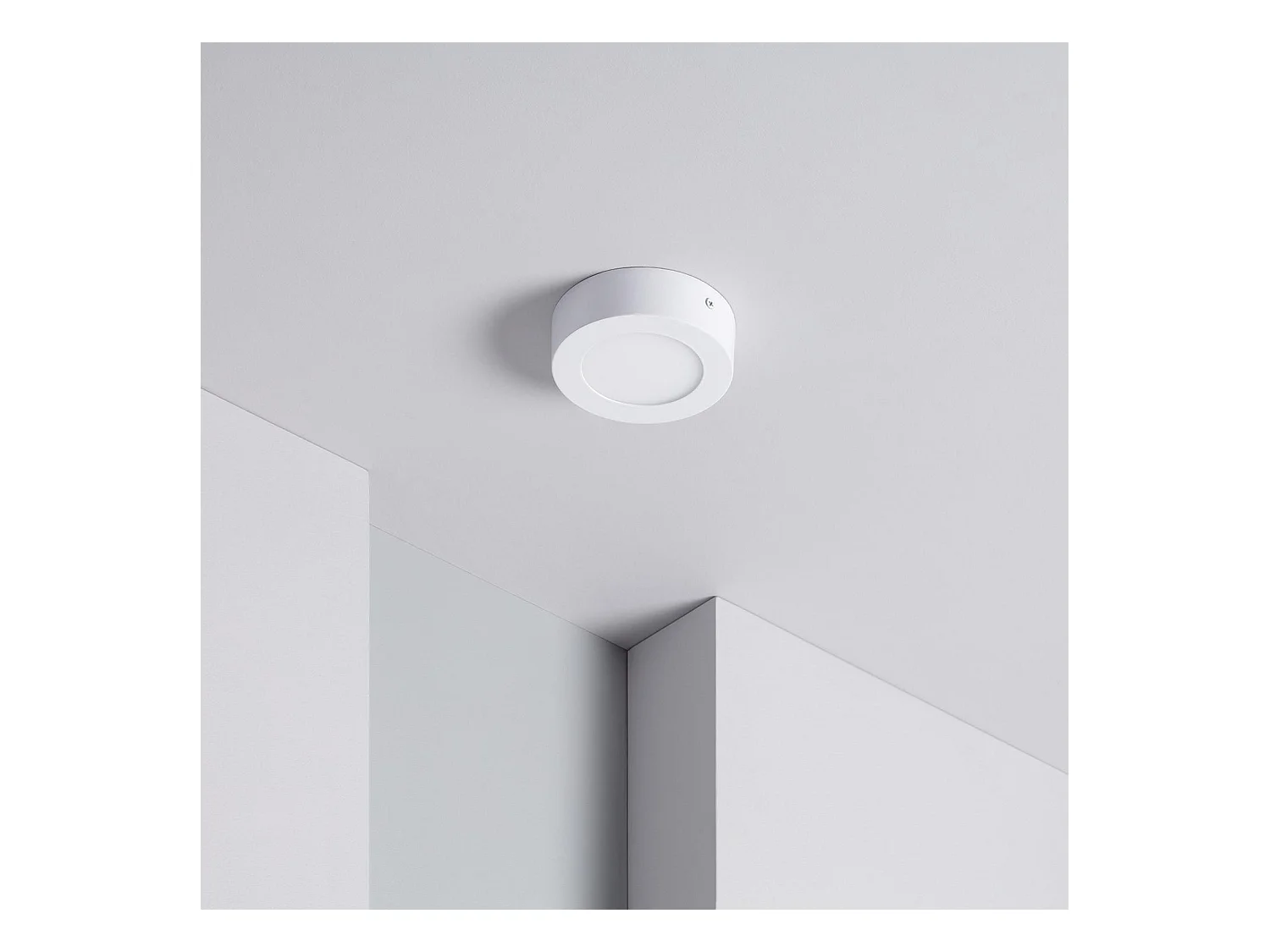 Plafonnier LED Rond 6W SwitchCCT Sélectionnable Ø 120mm Dimmable Compatible avec Télécommande RF V.2 Sélectionnable (chaud-neutre-froid)
