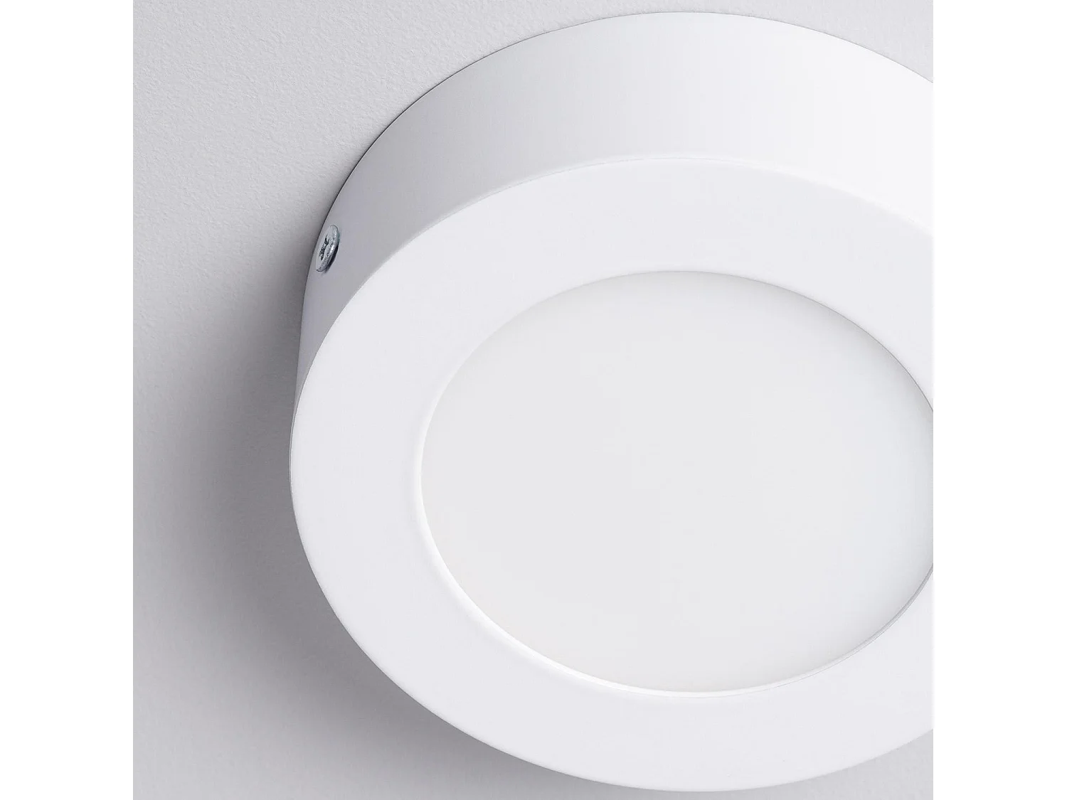 Plafonnier LED Rond 6W SwitchCCT Sélectionnable Ø 120mm Dimmable Compatible avec Télécommande RF V.2 Sélectionnable (chaud-neutre-froid)