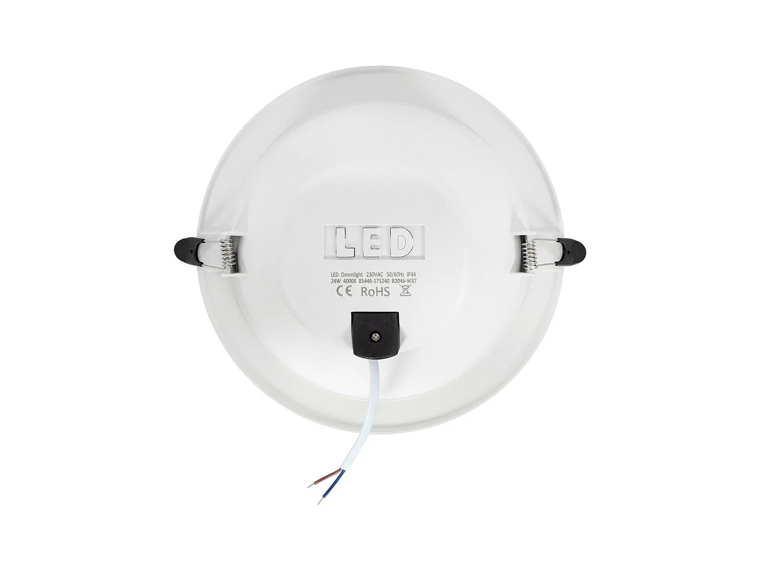 Downlight LED 24W Circolare LUX CRI90 Foro Ø 200 mm IP44 No Flicker 2700K Bianco Caldo