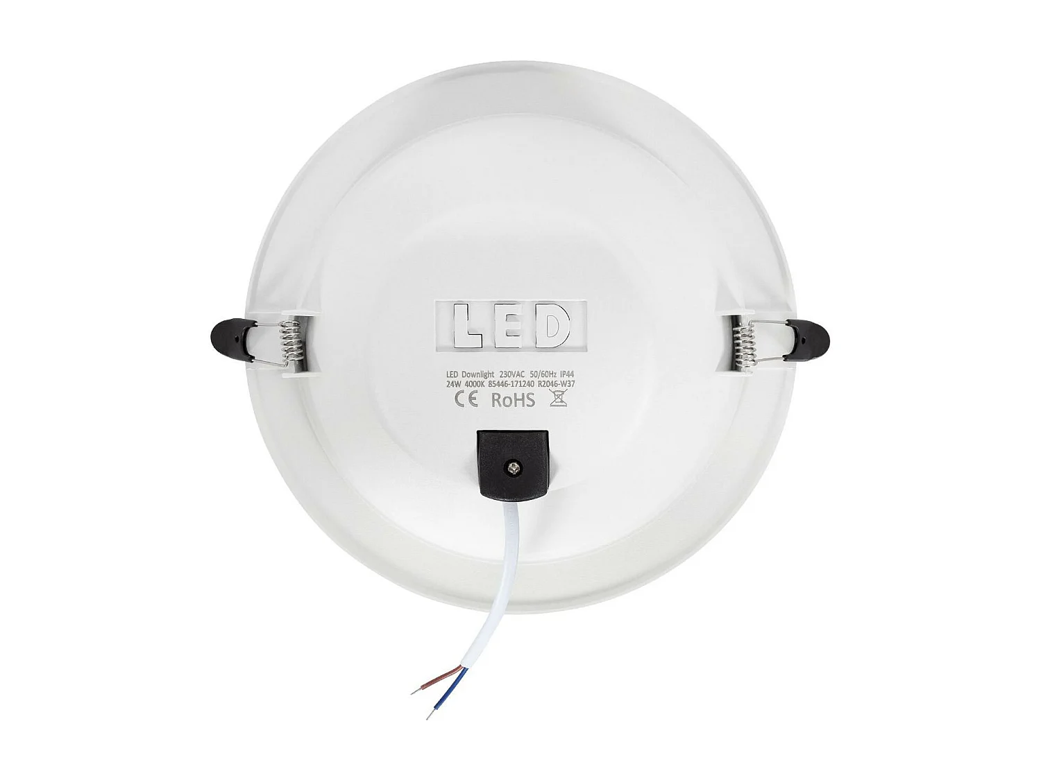 Downlight LED 24W Rond LUX CRI90 Coupe Ø 200 mm IP44 No Flicker 2700K Blanc chaud