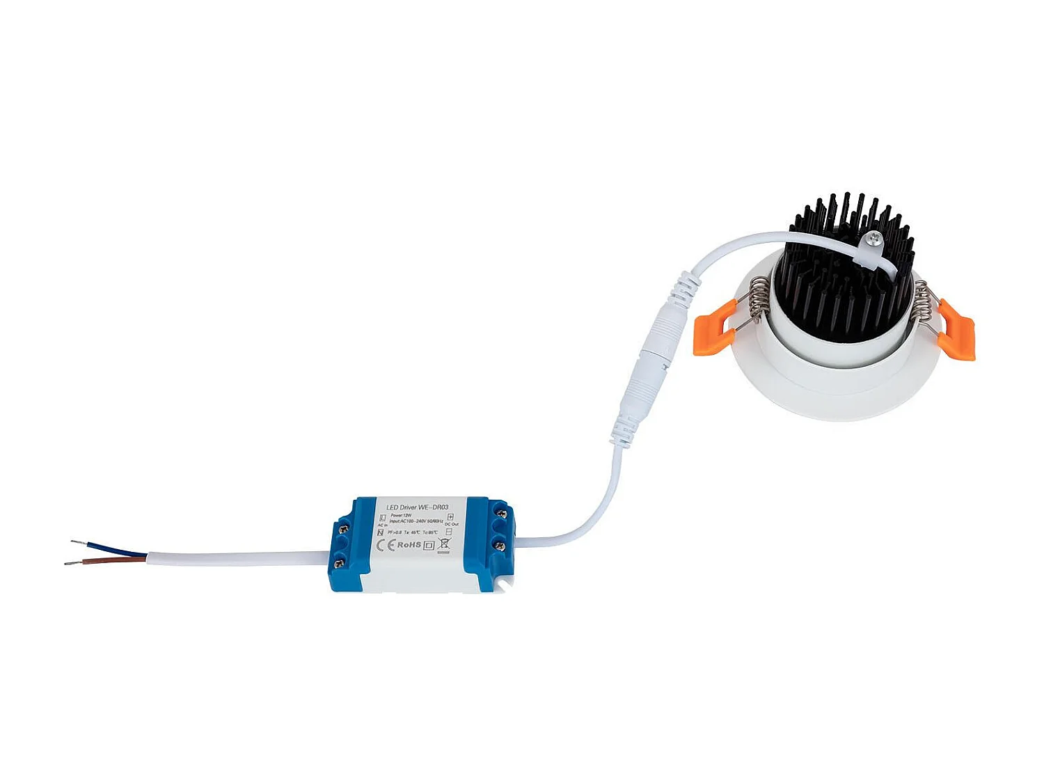 Foco Downlight LED 12W Circular COB CRI90 Corte Ø 90 mm No Flicker 2700K Blanco Cálido