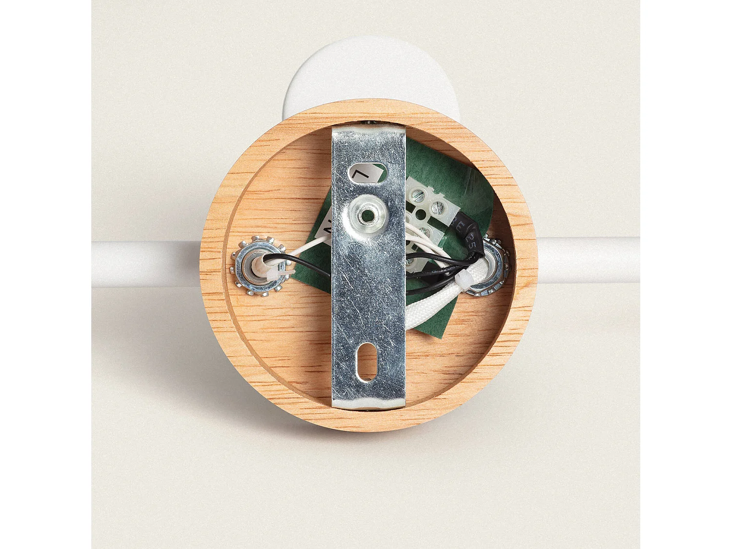 Plafonnier Orientable Bois et Métal 3 Spots Albus  Blanc