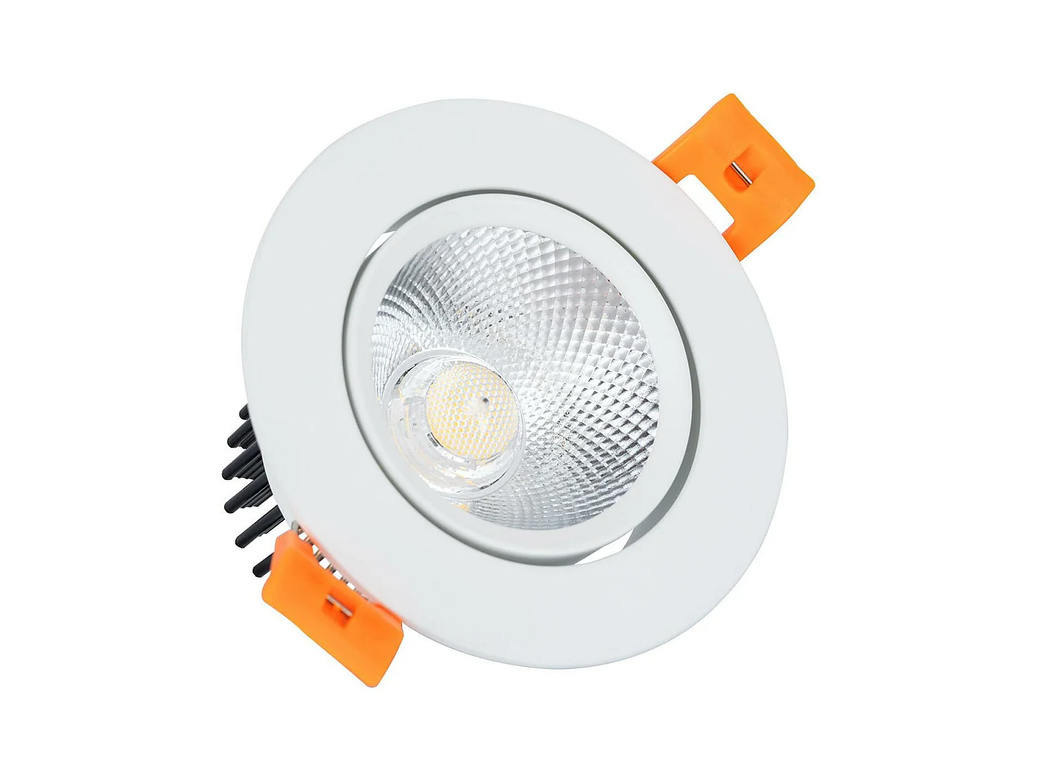 Faretto Downlight LED 7W Circolare COB CRI90 Regolabile Foro Ø 70 mm 2700K Bianco Caldo