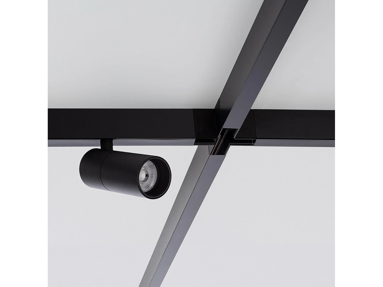 Spot LED sur Rail Magnétique 20mm 20W 48V Noir 3000K Blanc chaud