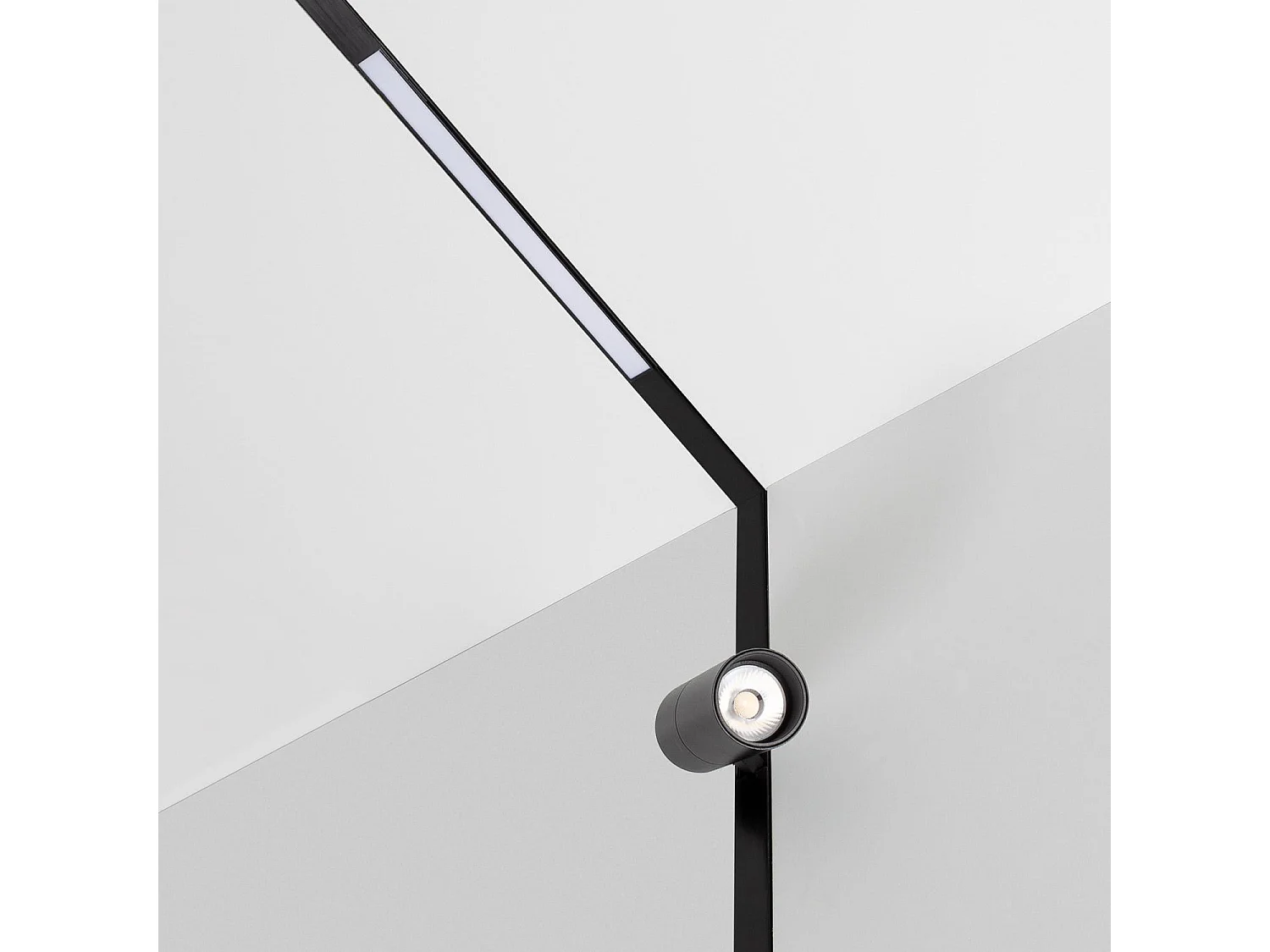 Spot LED sur Rail Magnétique 20mm 20W 48V Noir 3000K Blanc chaud