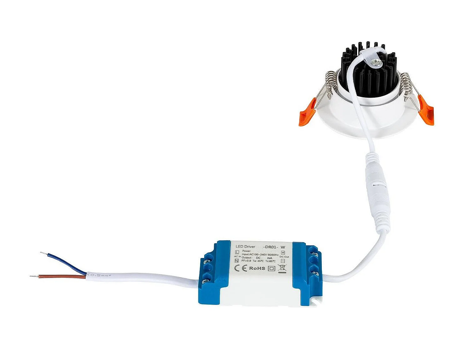 Spot Downlight LED 12W Rond Dimmable COB CRI90 Coupe Ø 90 mm 2700K Blanc chaud