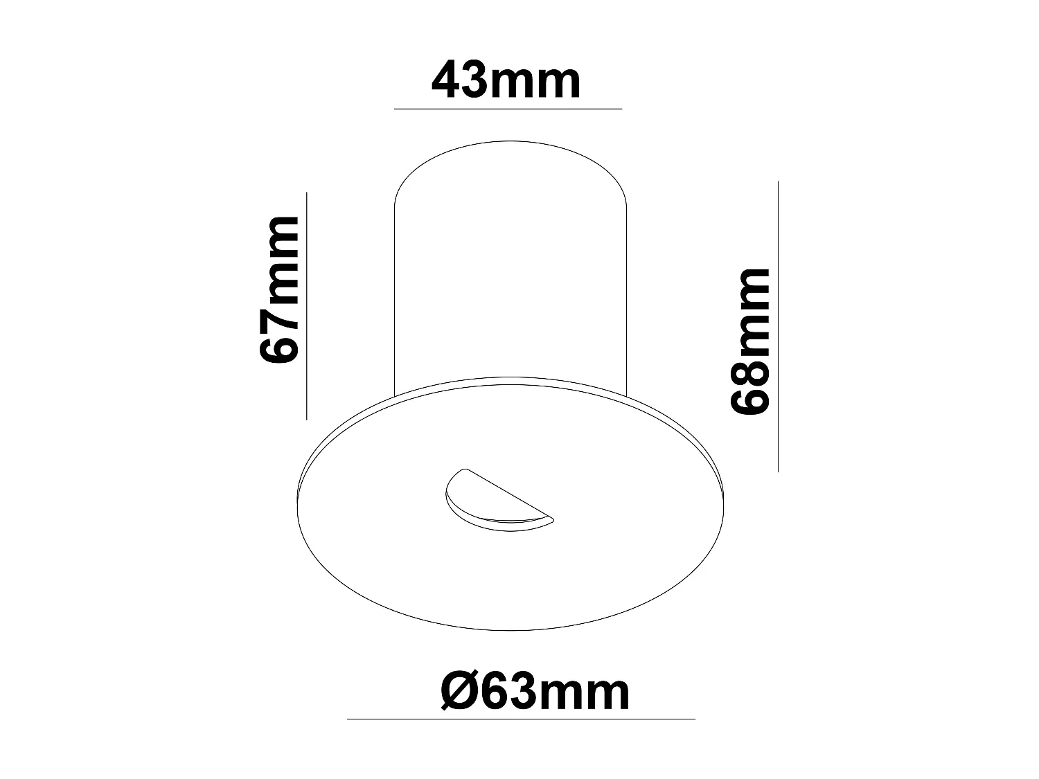 Balise LED Extérieure 2W Encastrable au Mur Ronde Guell Noire  4000K Blanc neutre