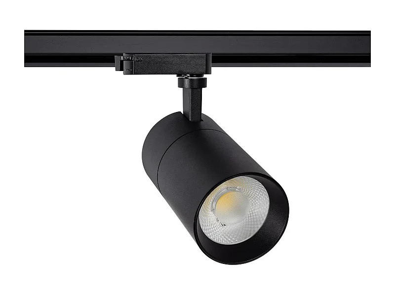 Spot LED sur Rail Monophasé 30W Mallet Dimmable Noir 5000K Blanc froid