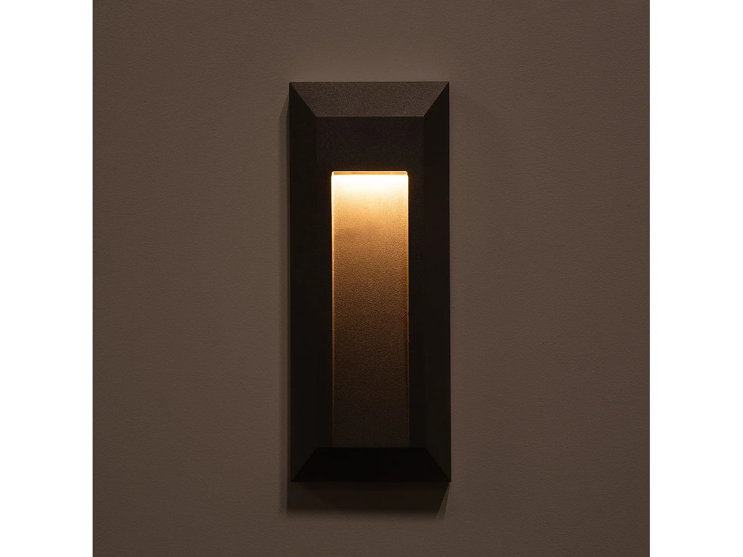 Baliza Exterior LED Superficie Pared Rectangular Negro Edulis 2700K Blanco Cálido