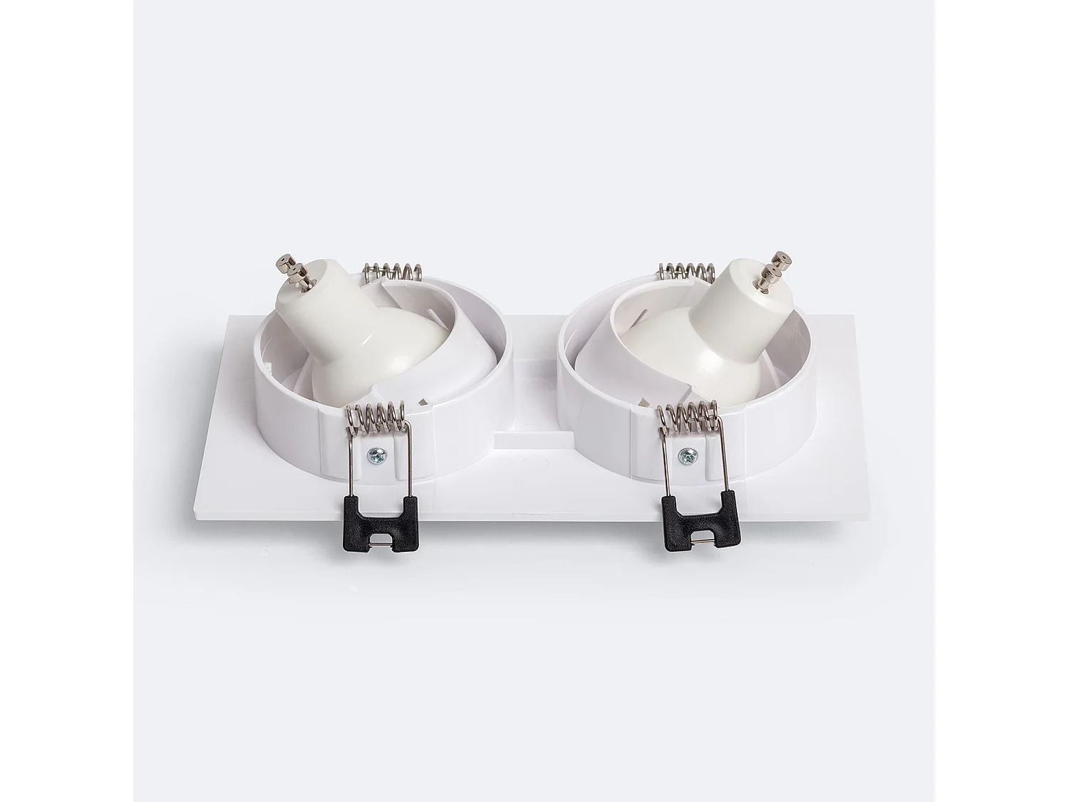 Spot LED Downlight Carré Inclinable GU10 6W Coupe 75x150mm PC No Flicker 3000K Blanc Blanc chaud