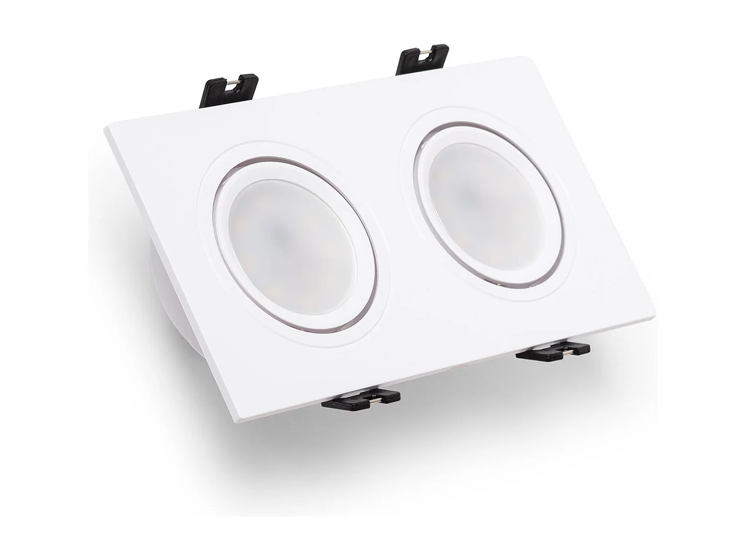 Spot LED Downlight Carré Inclinable GU10 6W Coupe 75x150mm PC No Flicker 3000K Blanc Blanc chaud