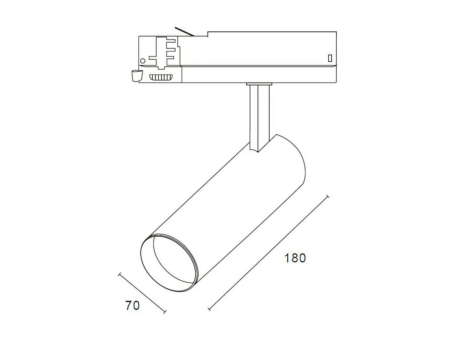 Spot LED sur Rail Triphasé 30W Carlo CCT Sélectionnable Blanc (4000K - 5000K - 6000K) Sélectionnable