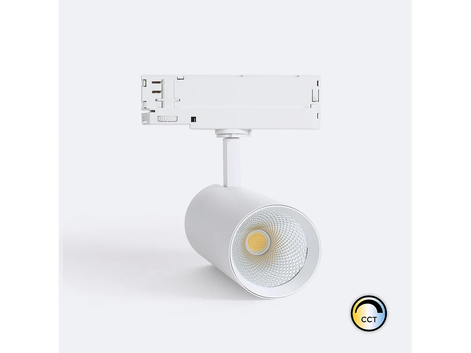Spot LED sur Rail Triphasé 30W Carlo CCT Sélectionnable Blanc 4000K - 5000K - 6000K Sélectionnable