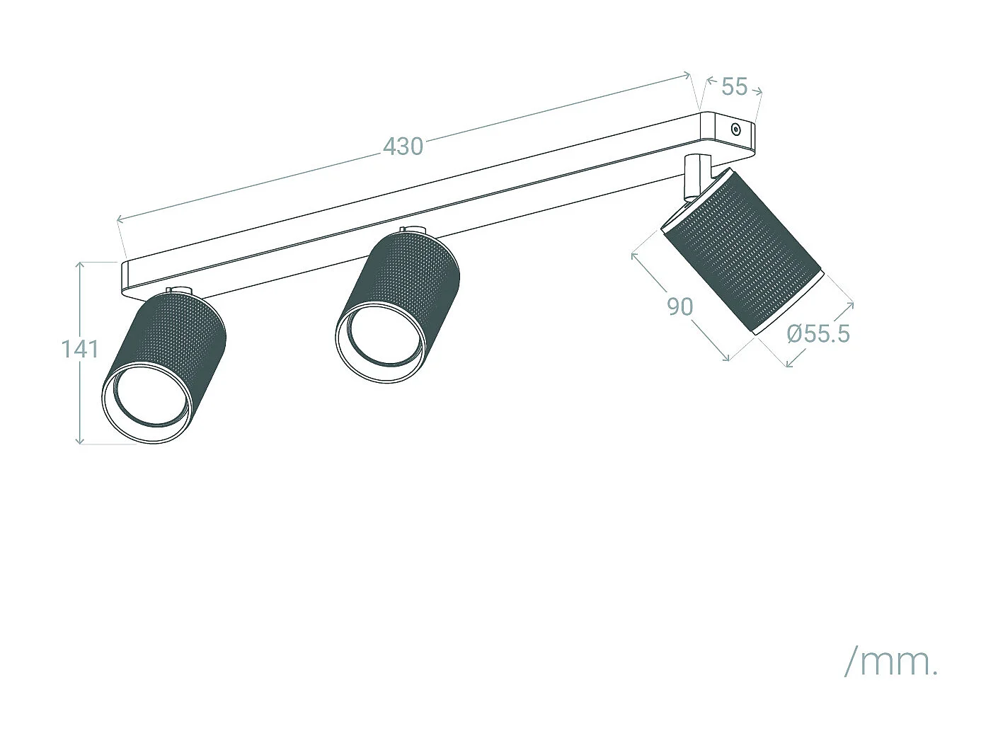 Applique Murale Aluminium Breixo 3 Spots  Blanc
