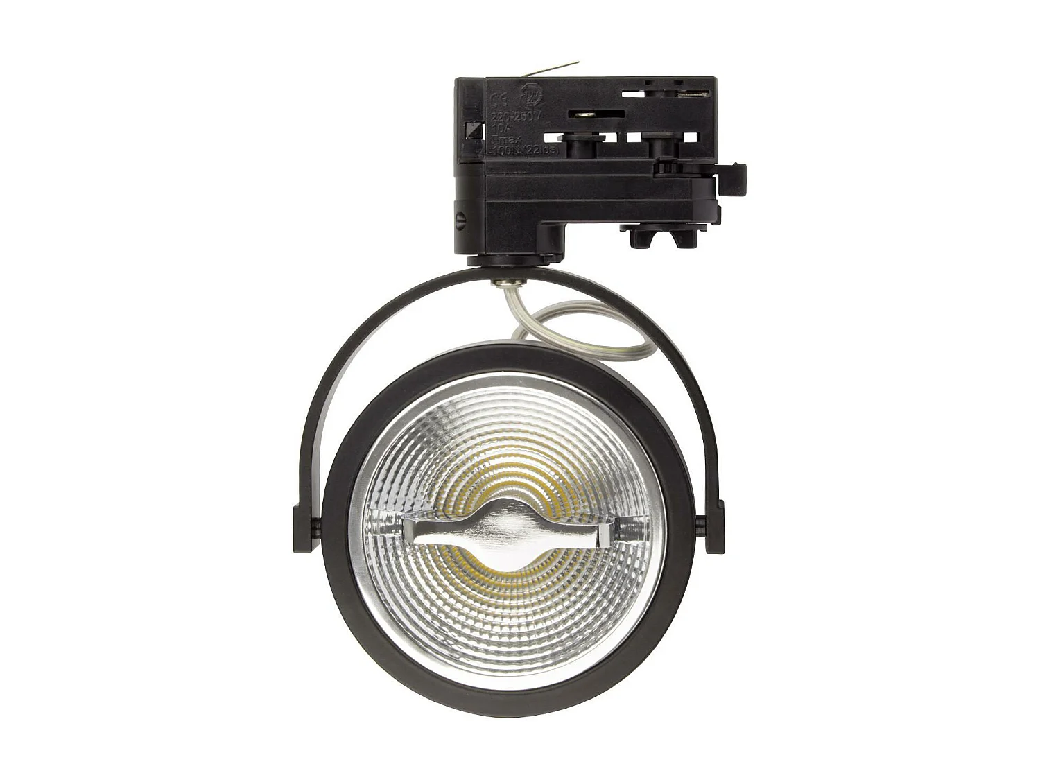 Spot LED sur Rail Triphasé CREE AR111 15W Dimmable Noir 5000K Blanc froid