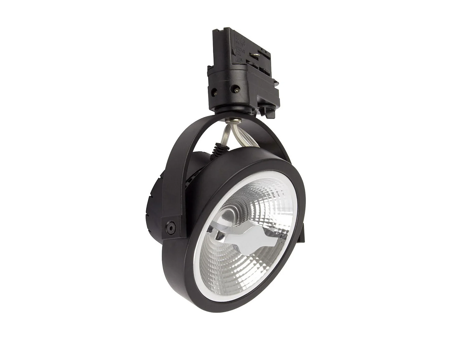 Spot LED sur Rail Triphasé CREE AR111 15W Dimmable Noir 5000K Blanc froid