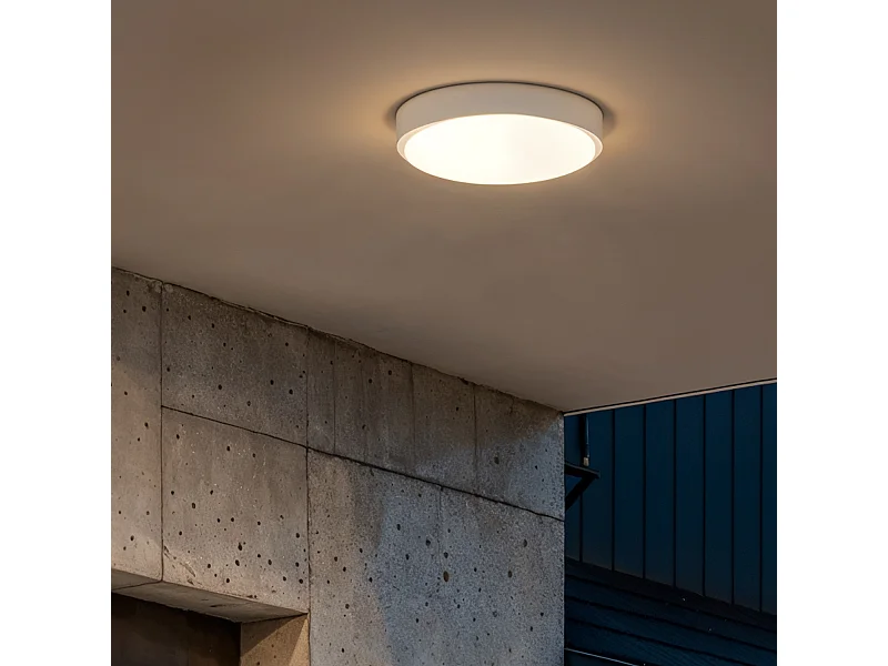 Plafonnier LED Extérieur Rond 25W Hublot White IP65 Ø175 mm avec Détecteur de Mouvement  6500K Blanc froid