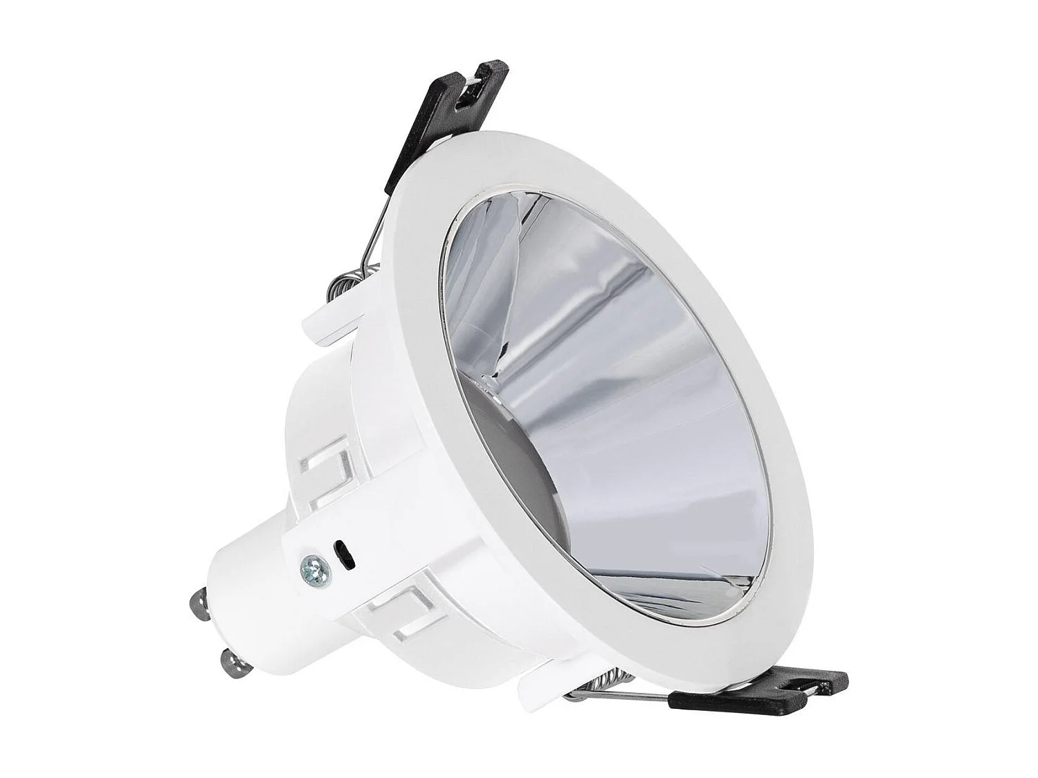 Downlight Conico GU10 6W PC Galvanizzato Foro Ø 75mm No Flicker 6500K Argento Bianco Freddo