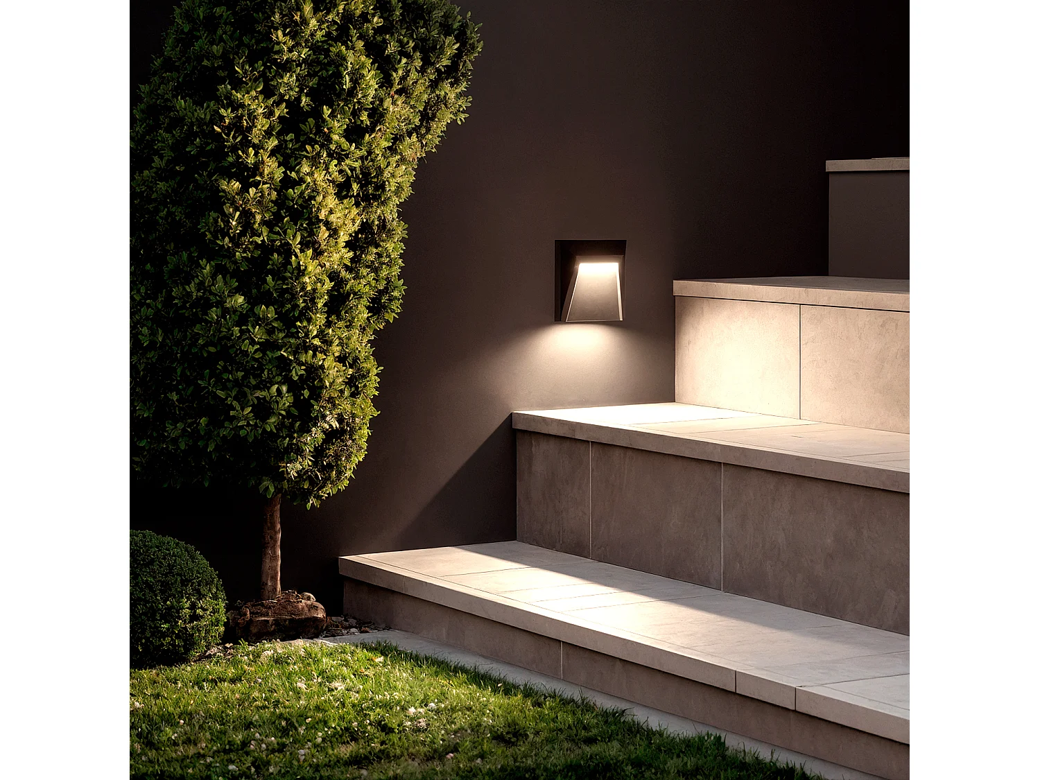 Baliza Exterior LED 1.5W Superficie Pared Antracita Clover 3000K Blanco Cálido